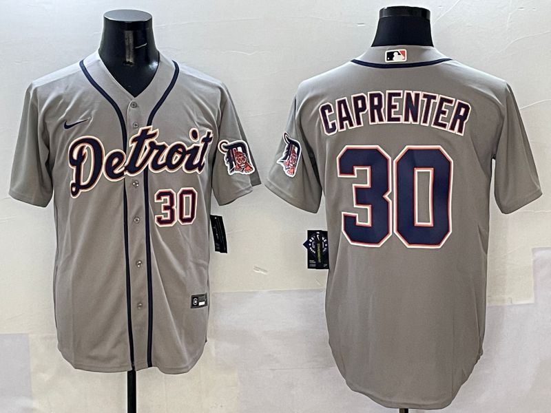 Men Detroit Tigers #30 Caprenter Grey Game Nike 2025 MLB Jersey style 5077->detroit tigers->MLB Jersey